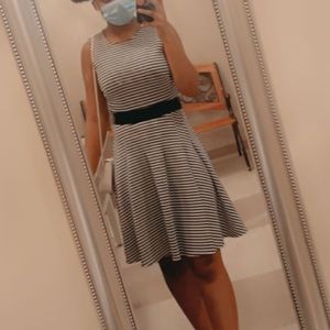 White and Black Striped Dress